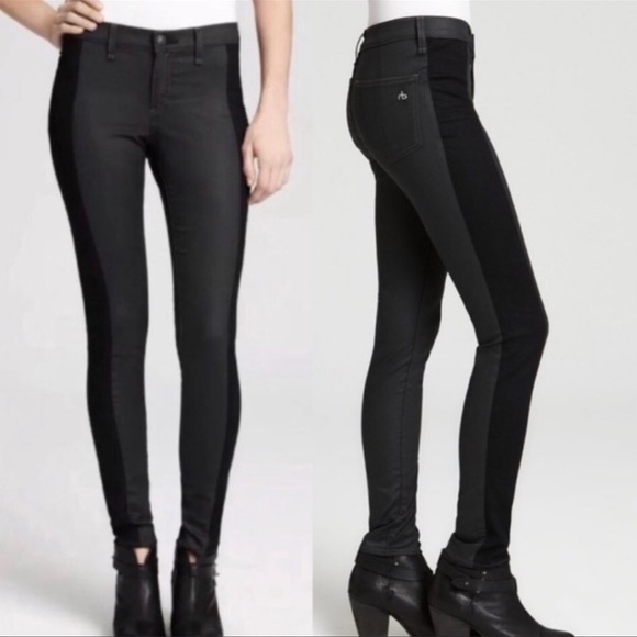 Rag & Bone tuxedo stripe black skinny jeans - Picture 7 of 7